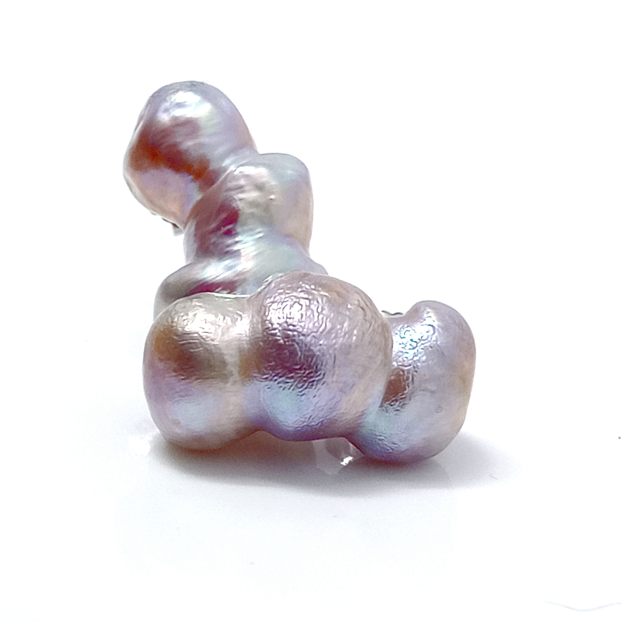 Lavender Triple Conjoined Pearl Stud Earrings